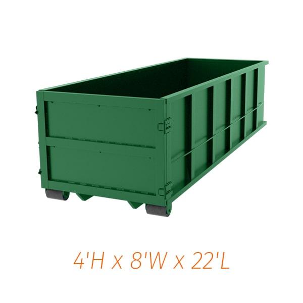 hazardous waste cannot be put in the twenty-yard dumpsters as it needs to be disposed of in a special and regulated manner